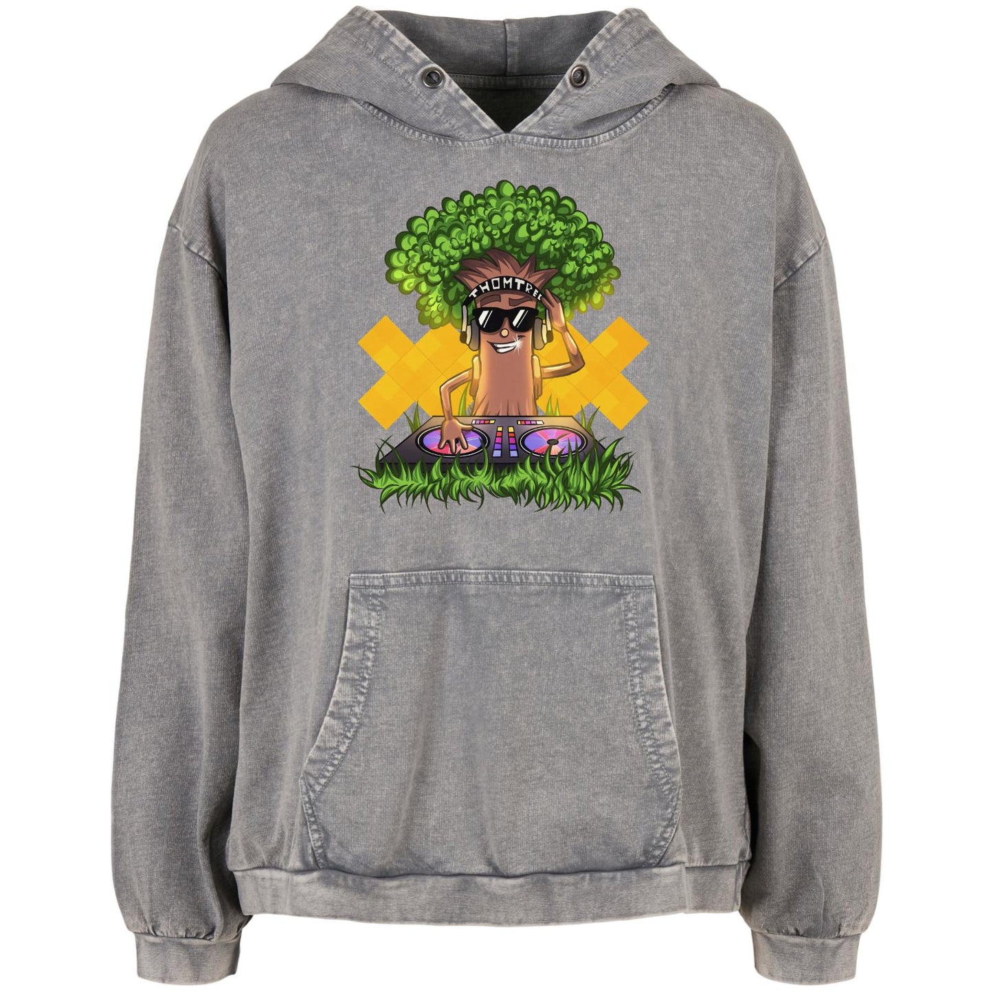 Ladies Acid Washed Oversize Hoodie - DJ Baum