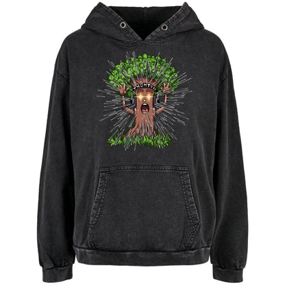 Ladies Acid Washed Oversize Hoodie - Hype Baum