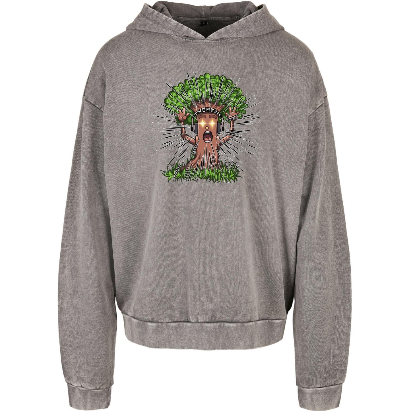 Acid Washed Oversize Hoodie - Hype Baum