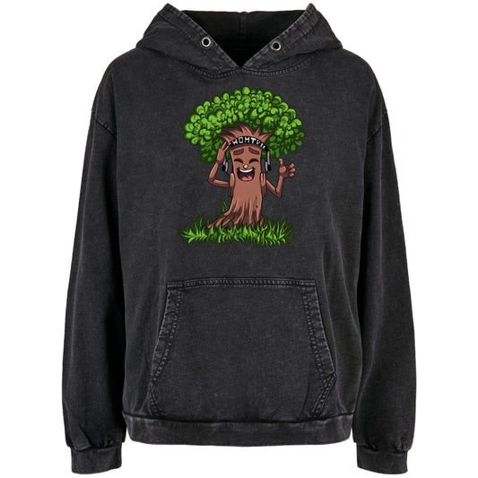 Ladies Acid Washed Oversize Hoodie - Baum Like