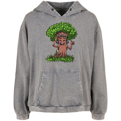 Ladies Acid Washed Oversize Hoodie - Baum Like