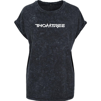 Ladies Acid Washed Extended Shoulder Tee - ThomTree & Ruhrbeats