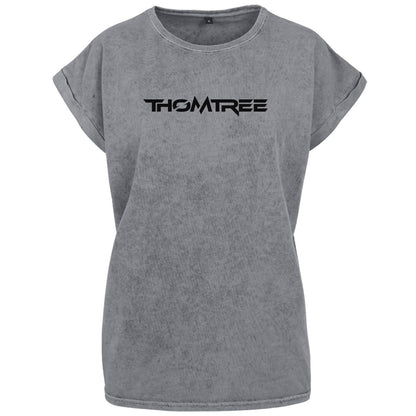 Ladies Acid Washed Extended Shoulder Tee - ThomTree & Ruhrbeats