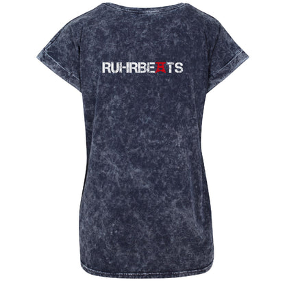 Ladies Acid Washed Extended Shoulder Tee - ThomTree & Ruhrbeats