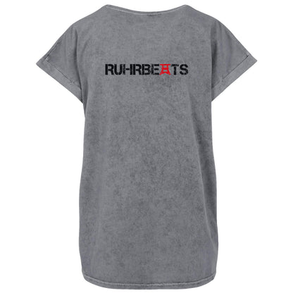 Ladies Acid Washed Extended Shoulder Tee - ThomTree & Ruhrbeats