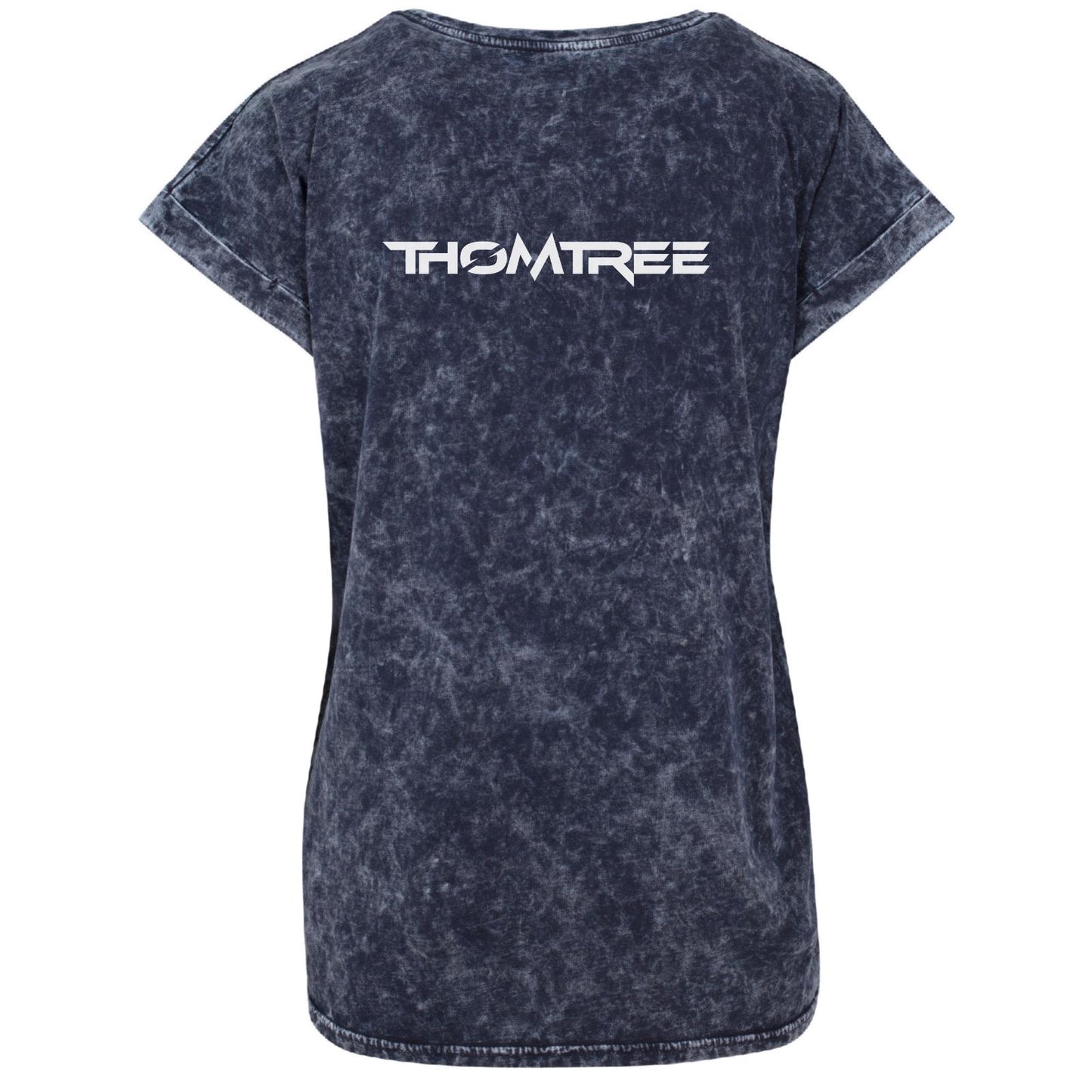 Ladies Acid Washed Extended Shoulder Tee - DJ Baum & ThomTree