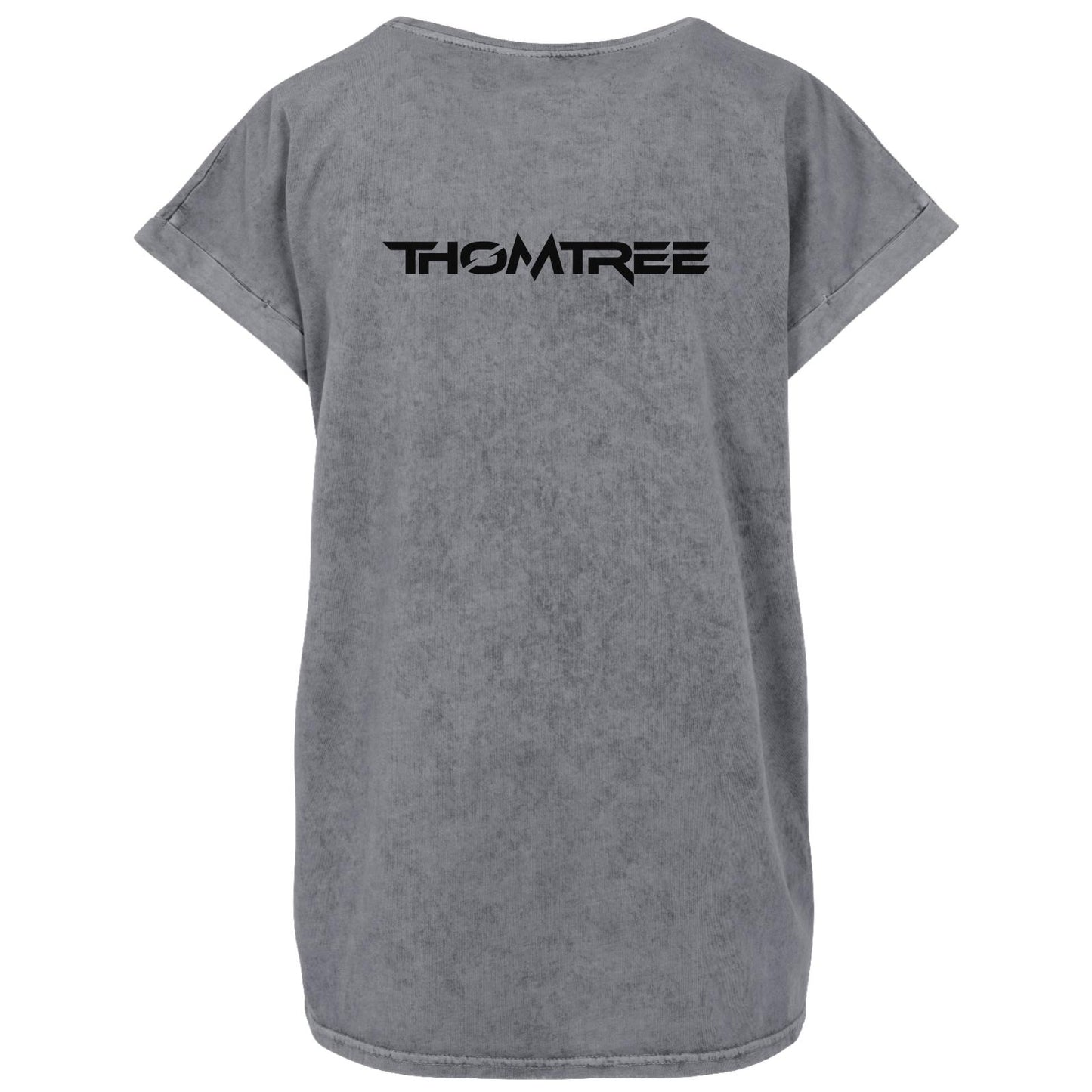 Ladies Acid Washed Extended Shoulder Tee - DJ Baum & ThomTree